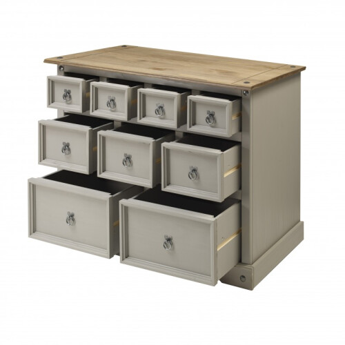 Mercers Furniture Corona Grey Wax Merchants Chest Sideboard Solid Pine Furniture 2