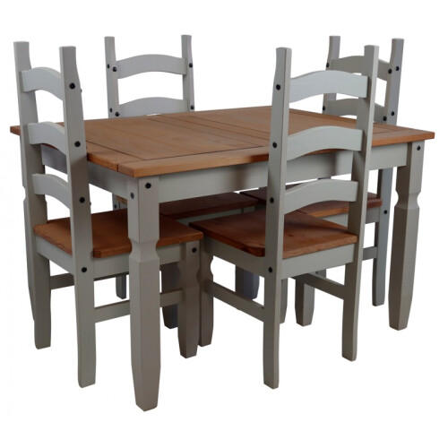 Mercers Furniture Corona Grey Wax 4'0" Dining Table & 4 Chairs 2