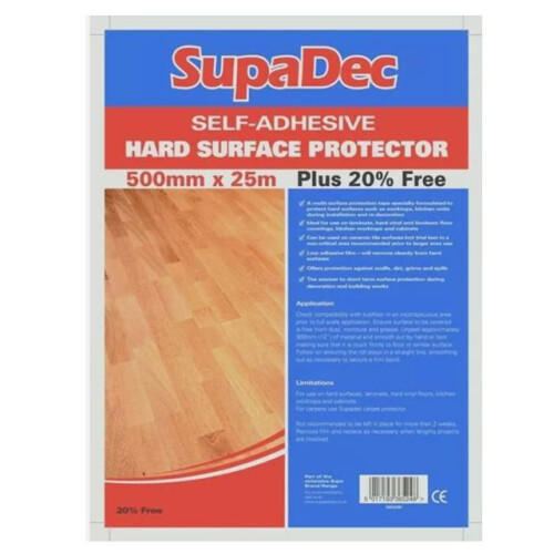 Self Adhesive Hard Surface Floor Protector Film 20% Extra 500mmx25m