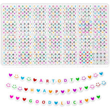 1400 Pieces Letter Beads for Friendship Bracelets Jewelry Making Kit, 28 Pattern Styles of Alphabet Beads, Assorted Colorful Preppy Beads for Teen Gir