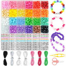 Bracelet Making Kit, 24 Colors Friendship Bracelet Kit Pony Beads for Jewelry Making, Letter Beads Heart Beads for Bracelet Making, Ideal Gifts for Gi