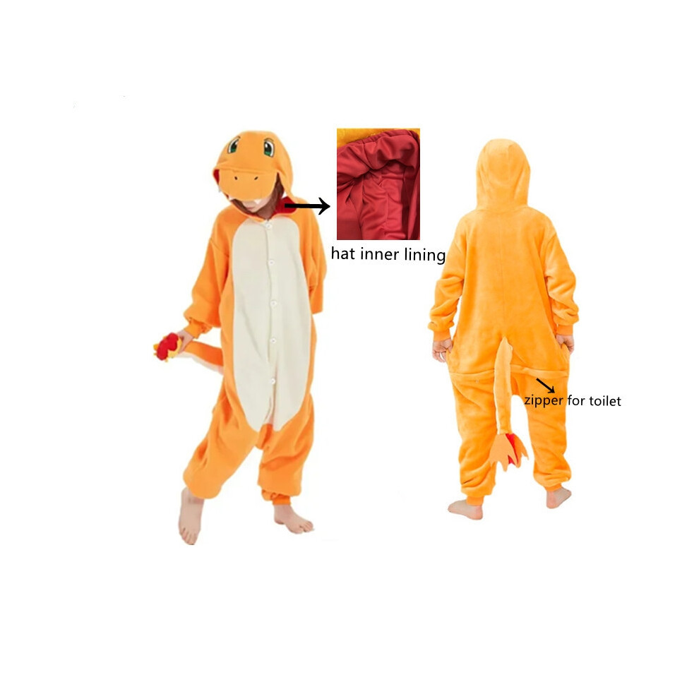 (Charmander Zipper, 120) Pokemon Gengar Snorlax Kids Squirtle Pikachu Cosplay Costume