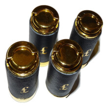 (4 holders) 1 LEATHER BOUND COIN HOLDERS