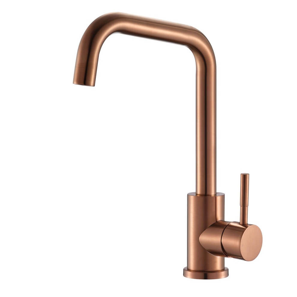 Reginox Salina CP Single Lever Square Neck Copper Kitchen Mixer Tap