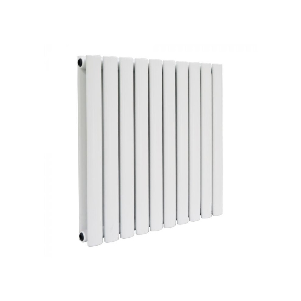 600 x 590 mm Horizontal Designer Radiator White Double Oval Tube | Norden