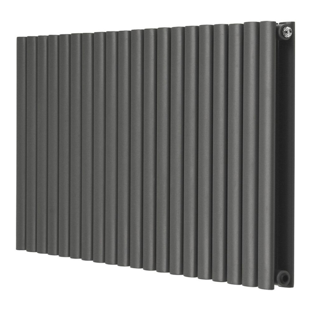 600 x 1180 mm Horizontal Designer Radiator Anthracite Double Oval Tube | Norden