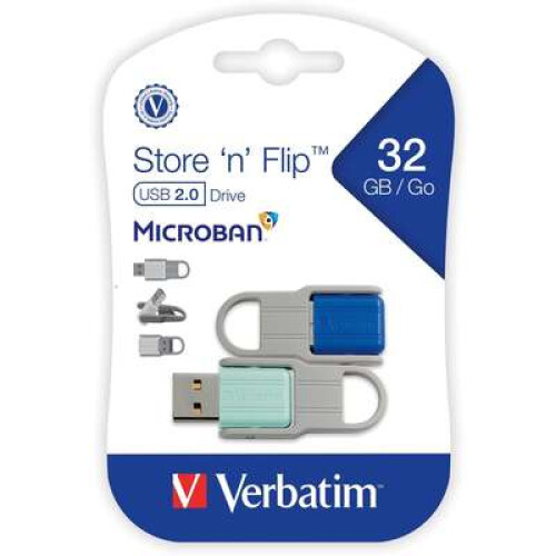 Verbatim Verbatim USB 2.0 Drive 32GB Store 'N' Flip 2 pack