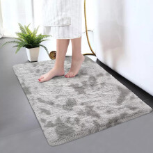 (60cm x 110cm (2ft x 3ft 7")_DOOR MAT, Silver Light Grey) Grey Shaggy Large Rugs Runner & Non Slip Bath Door Mats