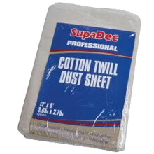 DIY Decorating Cotton Twill Dust Sheet 12' x 12' (3.6m x 3.6m) Approx