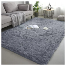 (120cm x 170cm (4ft x 5ft 6")- Small Shaggy Area Rug, Grey Shaggy) Non Slip Rugs Fluffy Shaggy Runner Rug Carpets Mat
