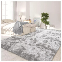 (160cm x 230cm (5ft 3" x 7ft 6")- Large Shaggy Area Rug, Tye Dye Light Grey Shaggy) Non Slip Rugs Fluffy Shaggy Runner Rug Carpets Mat