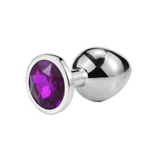 (Dark Purple) Metal Anal Toys Vibrator Adult Sex Toy Butt Plug Stainles Steel Anal Plug Tool
