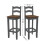 Mercers Furniture Corona Grey Wax Pair of Bar Stools Solid Pine Wood 4