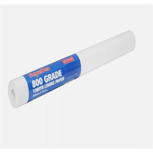 Lining Paper 800 Grade Covers Walls Ceilings Roll 10m 5.3m2 Coverage