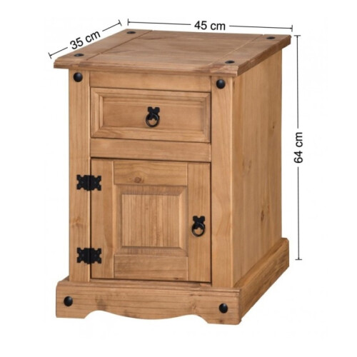Mercers Furniture Corona Medium Pot Cupboard Bedside Pine Bedroom Furniture 2