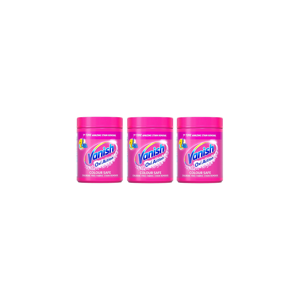 Vanish Oxi Action Colour Safe Laundry Fabric Stain Remover Powder 3x 470g Tubs