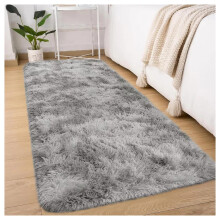 (60x220 cm (2ft x 7ft 7in)- Runner Rug/ Carpet, Tie-Dye Light Grey Rugs) Extra Large Shaggy Rugs Living Room Rug Carpet Mat