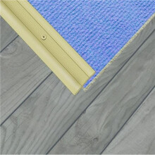 Aluminium Coverstrip Safely Secures Flooring Gold Effect 37x900mm