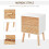 Homcom HOMCOM Bedside Table 2 Drawers Side Cabinet Wooden Storage Chest 3