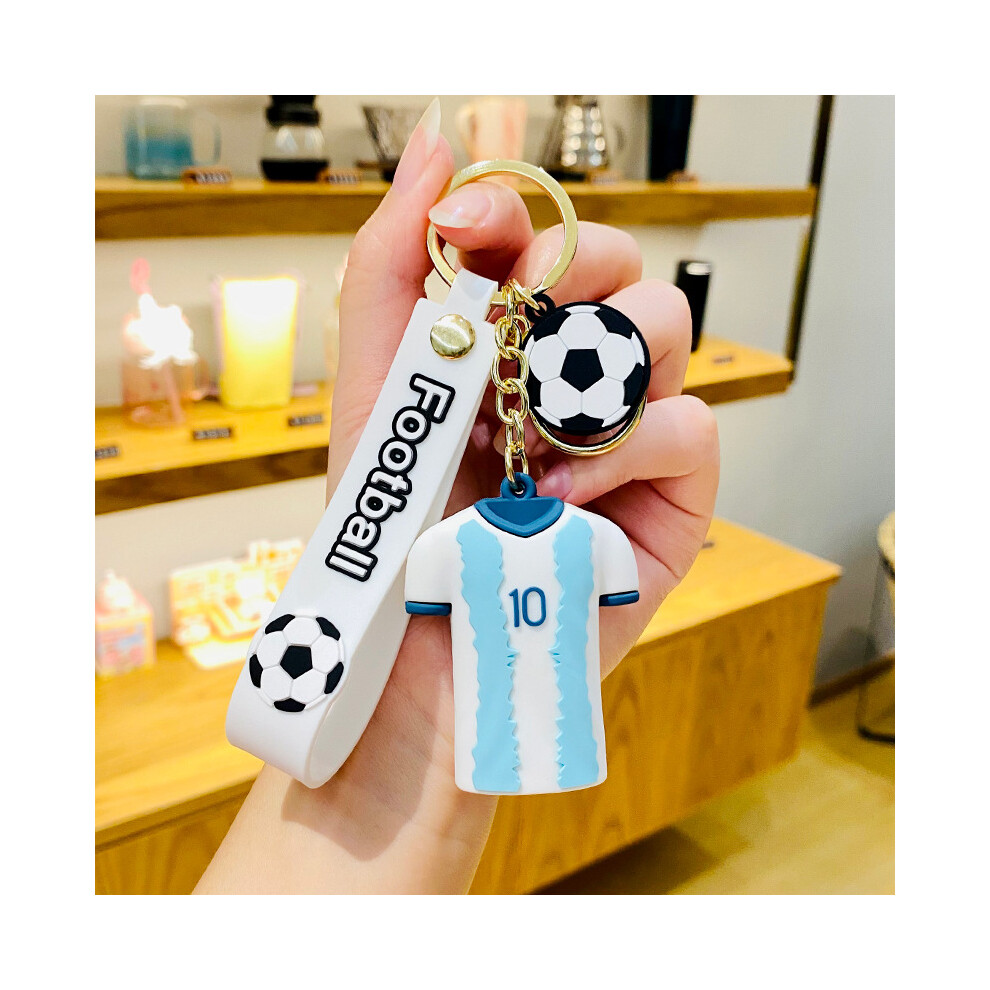 (StyleD) Pvc Colorful Cartoon Football Jersey Keychain Ideal For School Bags And Cars