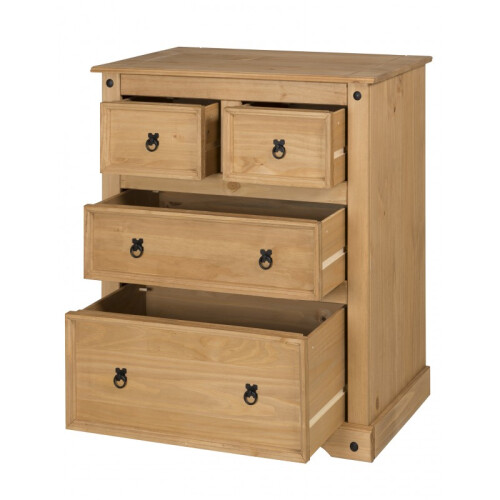 Mercers Furniture Corona 2 + 2 Drawer Chest Large Solid Pine Bedroom Furniture 1