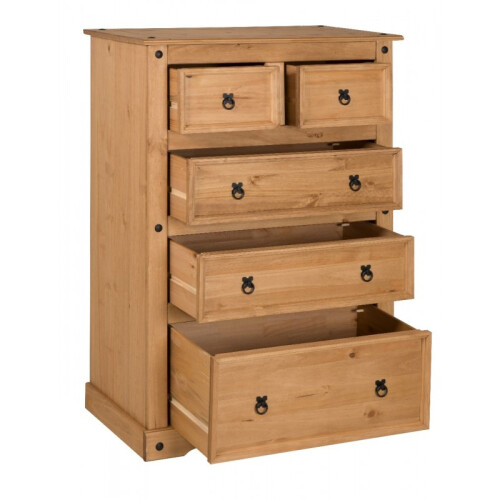 Mercers Furniture Corona Compact 2+3 Chest Of Drawers Solid Wood Mexican Pine 2
