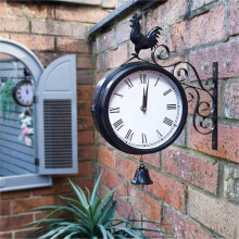 St Helens Home Garden Large Double Sided Outdoor Platform Train Station Terminal Metal Retro Wall Clock Iron Bracket For Decoration Decor in Gardens