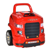 HOMCOM Kids Truck Engine Toy Set w/ Horn, Light, Car Key for 3-5 Years Old Red