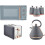 Tower Tower Cavaletto Grey Pyramid Kettle Toaster Microwave & Canisters Set 1