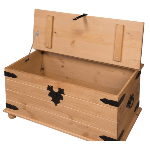 Mercers Furniture Corona Blanket Box Toy Trunk Ottoman Solid Mexican Pine Wooden 2