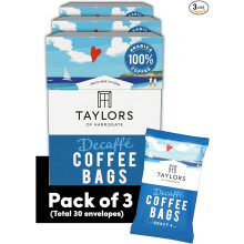Taylors of Harrogate Decaffe Coffee Bags - 10 enveloped bags (Pack of 3, total of 30 Coffee Bags)