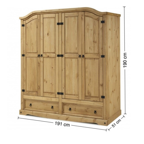 Mercers Furniture Corona 4 Door 2 Drawer Wardrobe 2
