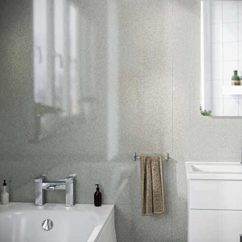 2400 mm Dark Grey Shine PVC Cladding Panels Ceiling Shower Wet Wall Panel 1
