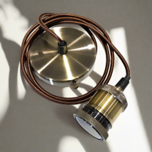 CGC CASSIE Antique Brass 1.5m Adjustable E27 Ceiling Pendant