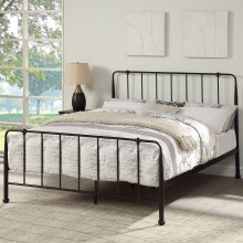 (King) Hitchin Black Metal Industrial Bed Frame