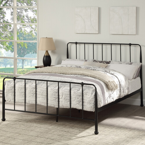 SlumberWorx (King) Hitchin Black Metal Industrial Bed Frame