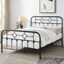 (Double, Black) Ware Victorian Industrial Design Metal Bed Frame