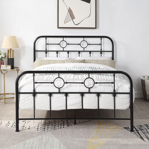 SlumberWorx (King, Black) Ware Victorian Industrial Design Metal Bed Frame 2
