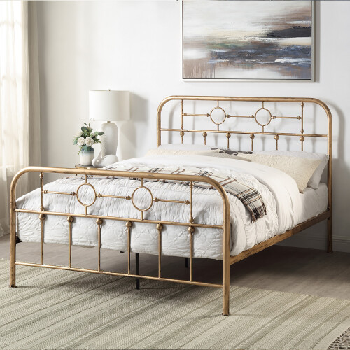 SlumberWorx (Double, Brass) Ware Victorian Industrial Design Metal Bed Frame 2