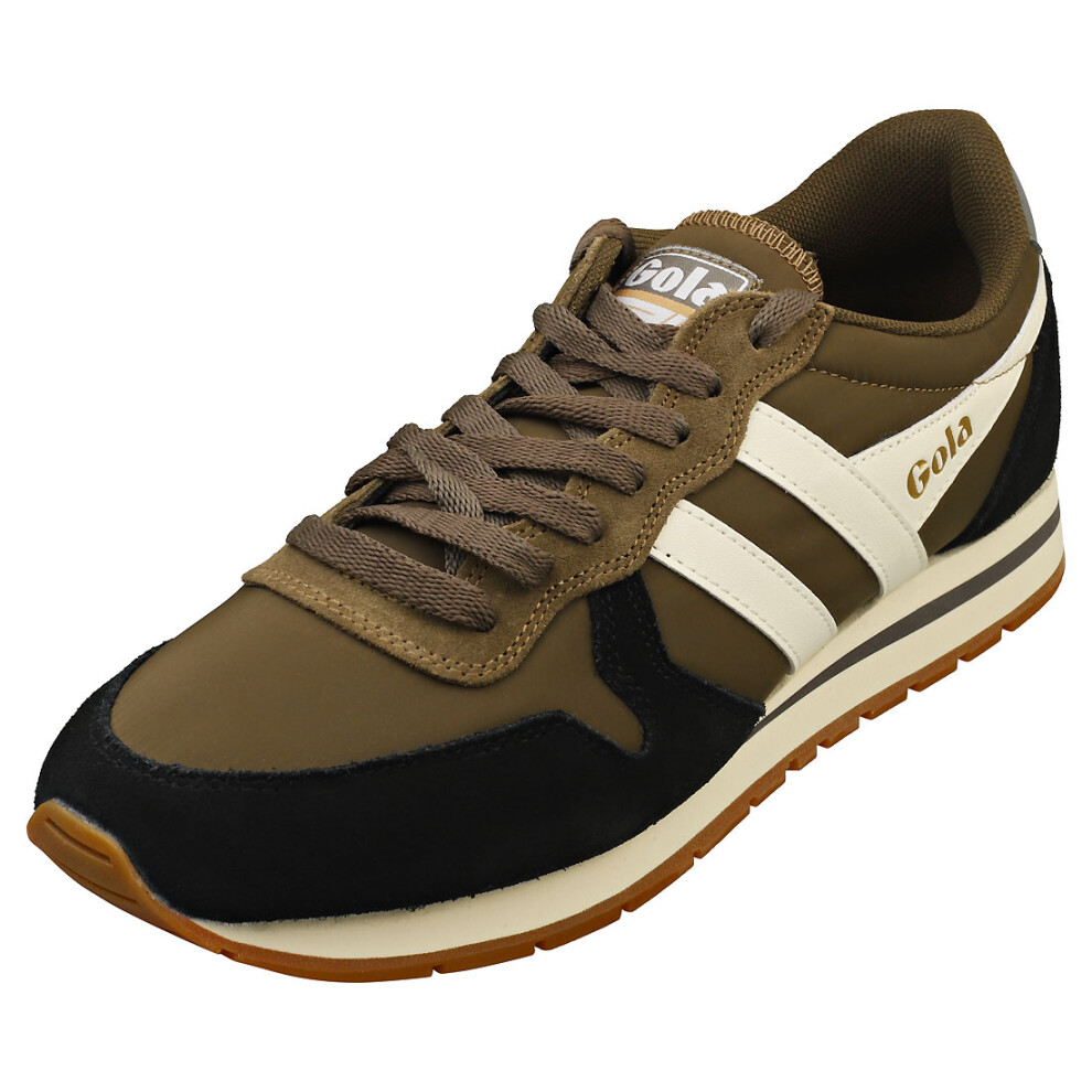 (7) Gola Daytona Chute Mens Fashion Trainers in Khaki Black