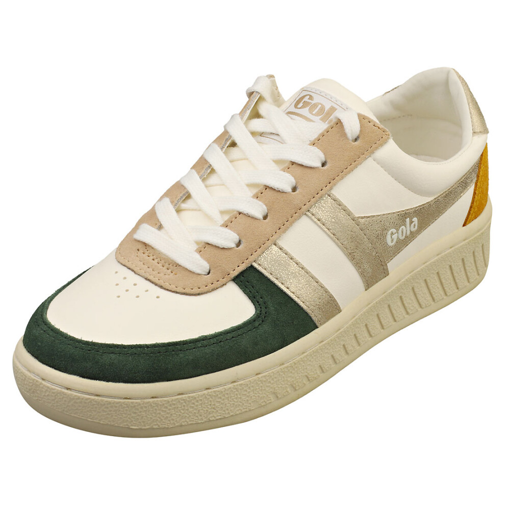 (3) Gola Grandslam Quadrant Womens Casual Trainers in Off White Green