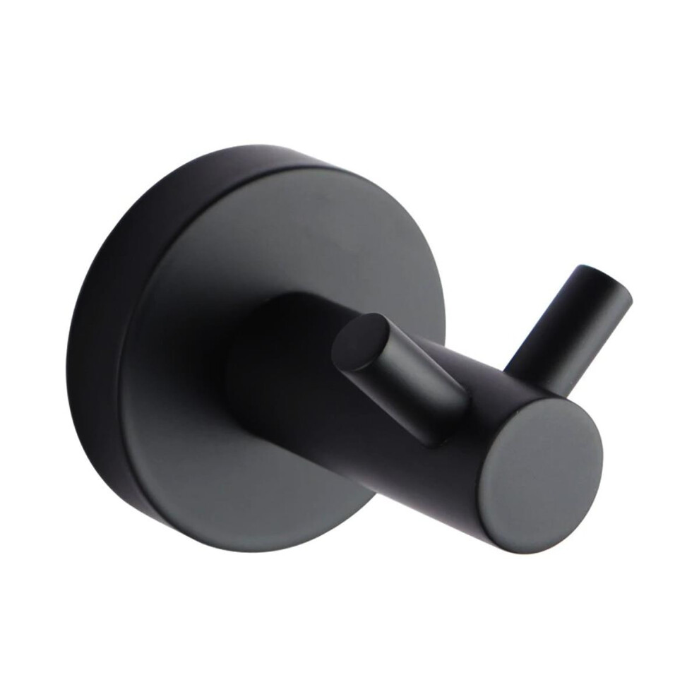 Modern Round Black Matte Robe Hook