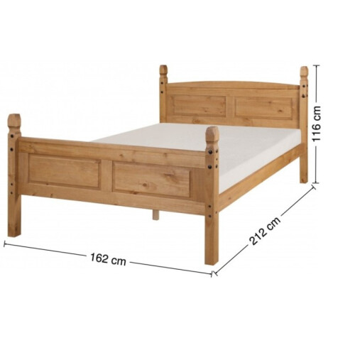 Mercers Furniture Corona 5'0" King Size High Foot End Bed Frame Solid Wood Pine Wooden 2