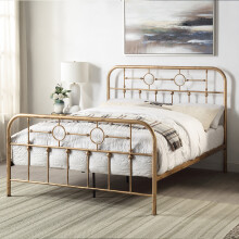(King, Brass) Ware Victorian Industrial Design Metal Bed Frame