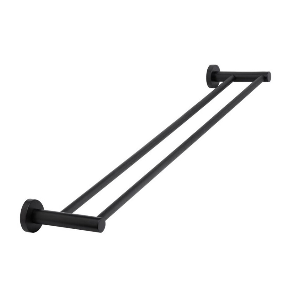 600mm Black Matte Double Tower Bar Stainless Steel Modern Bathroom Towel Rod