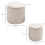 Homcom HOMCOM Modern Fabric Storage Ottoman with Removable Lid, Set of 2, Cream White 2