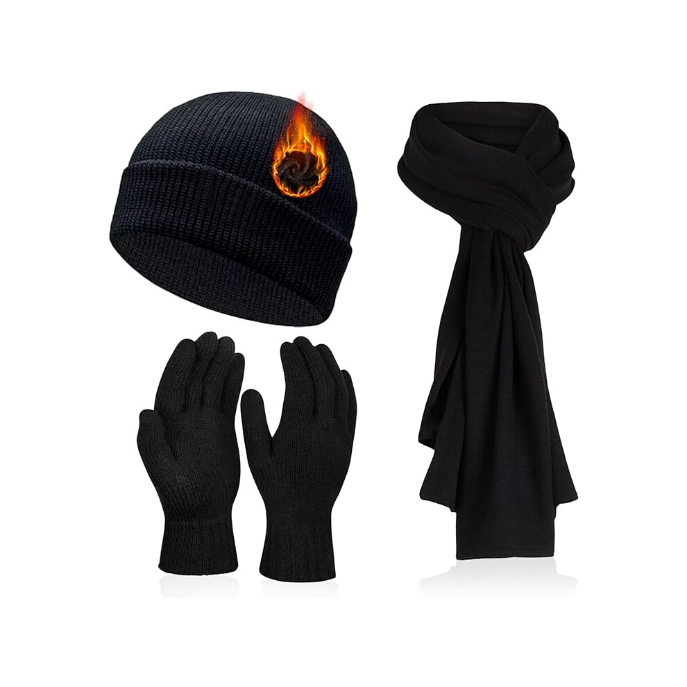 HiFEN® Winter Beanie Hat Scarf Gloves Set Men Thermal Warm
