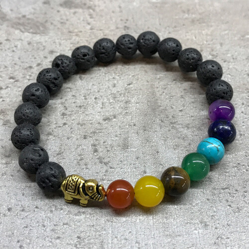 (Elephant Chakra) Lava Stone Bracelets - Assorted - UNISEX