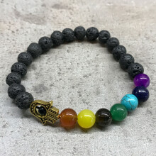 (Hamsa Chakra) Lava Stone Bracelets - Assorted - UNISEX