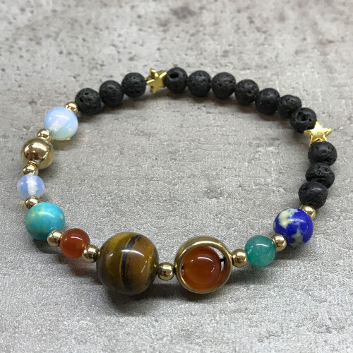 (Gold Solar System) Lava Stone Bracelets - Assorted - UNISEX
